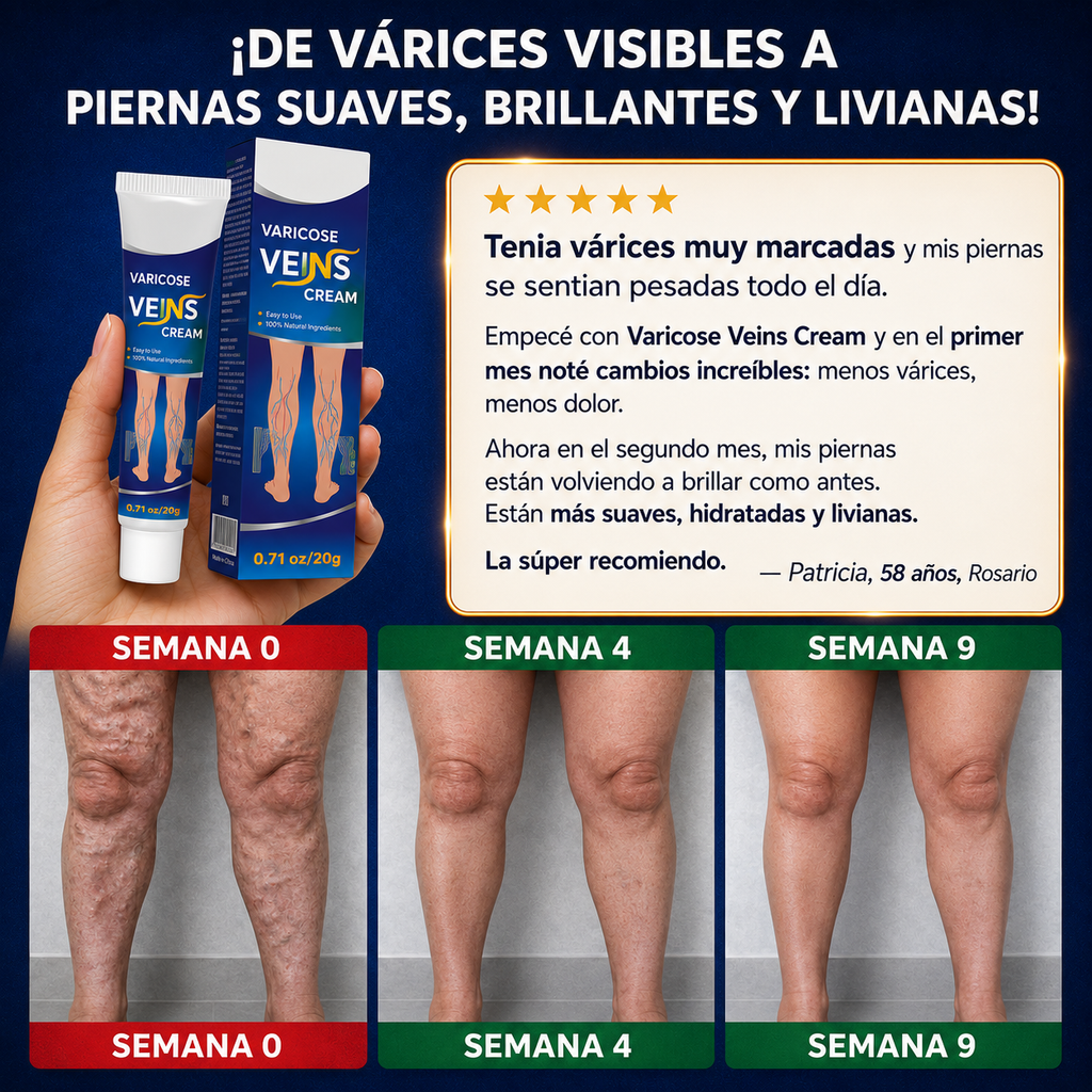 VARICOSE - Crema para Várices, Arañitas, Piernas Cansadas e Hidratación Profunda